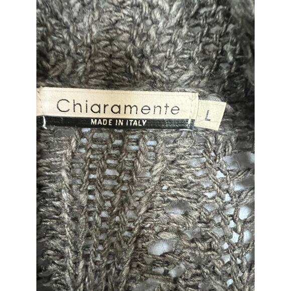 Chiaramente Open Cardigan, Wool/Alpaca Blend, made in Italy, Large, Brown - Picture 2 of 9